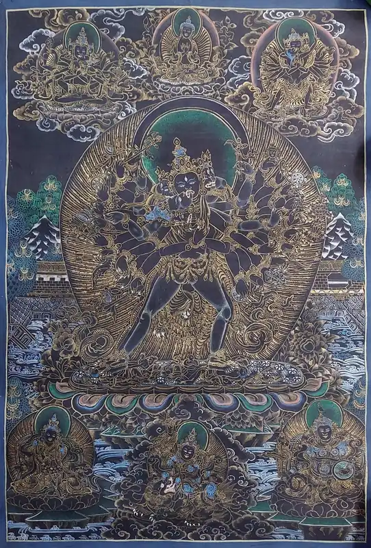 Peinture thangka du Kalachakra sur toile de coton