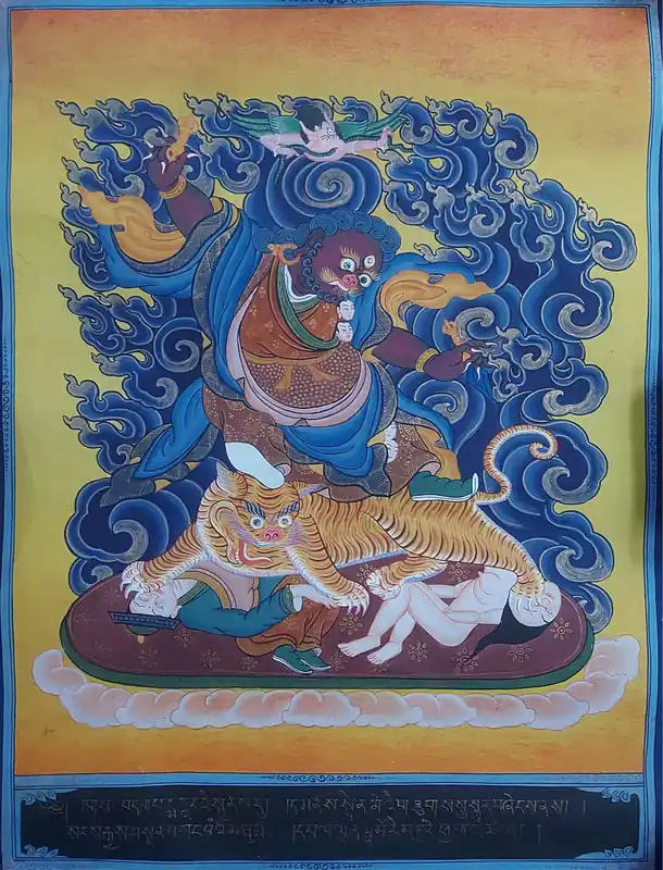 Thangka de Dorje Drolo sur toile de coton