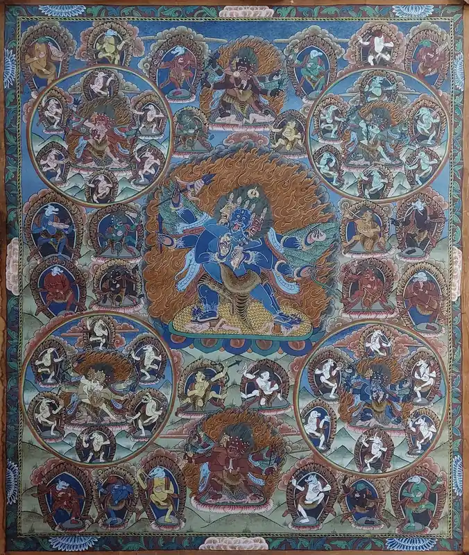 Thangka de Vajrakilaya sur toile de coton