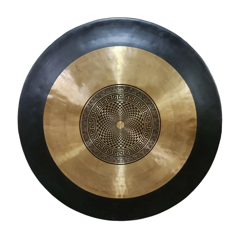 Gong Mandala en Bronze Sacré – Chef-d’œuvre de Guérison Sonore de 79 cm