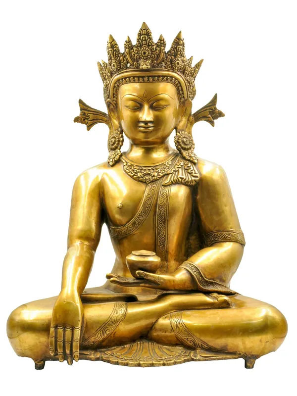 Statue en laiton du majestueux Bouddha Shakyamuni – Inspirant l’illumination spirituelle