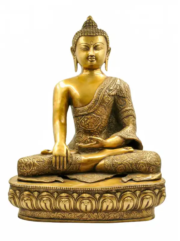 Majestueuse statue en laiton de Shakyamuni Bouddha – 55 cm