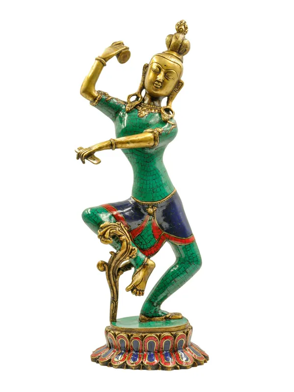 Statue en laiton de Shiva dansant, 42 cm