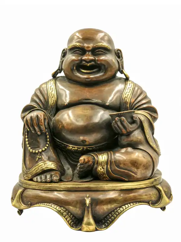 Statue de Bouddha rieur en laiton – Présence joyeuse