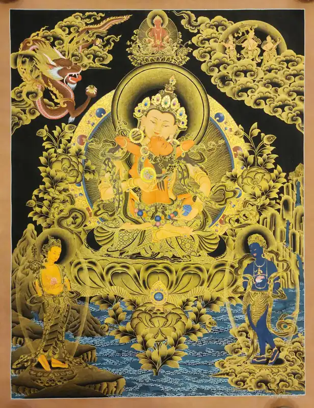 Thangka de la Consort Shakti de Vajrasattva sur toile de coton