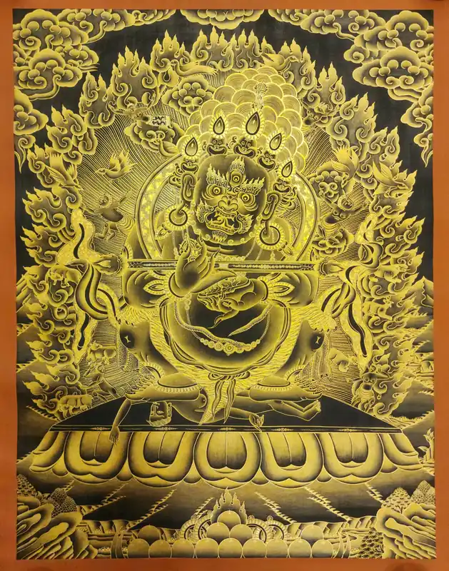 Thangka de Mahakala Panjaranatha sur toile de coton