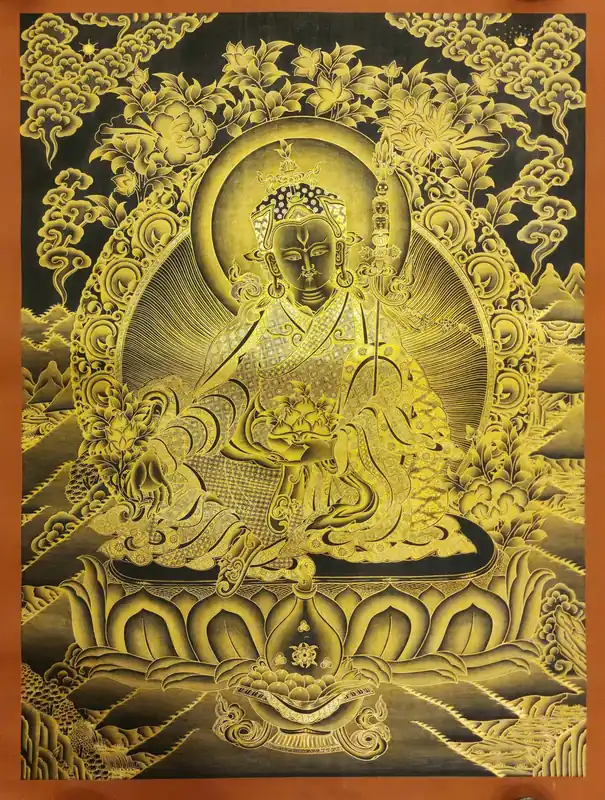 Thangka de Padmasambhava sur toile de coton