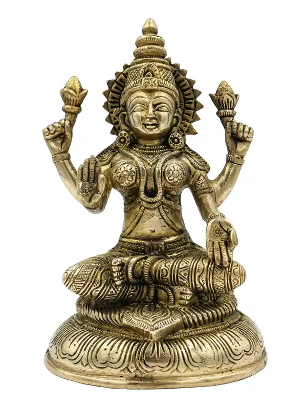 Statue en laiton de Lakshmi – Symbole de prospérité