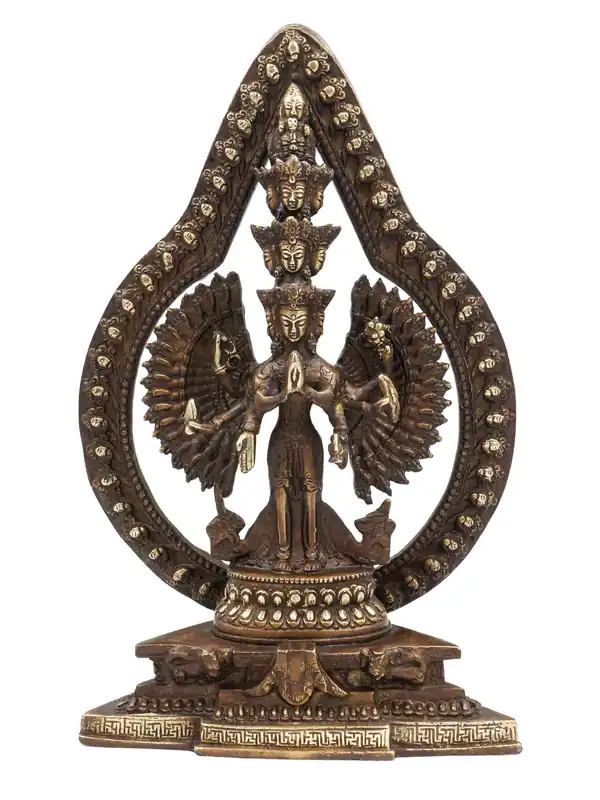 Statue en bronze d’Avalokitesvara Sahasrabhuja – Embodement de la Compassion