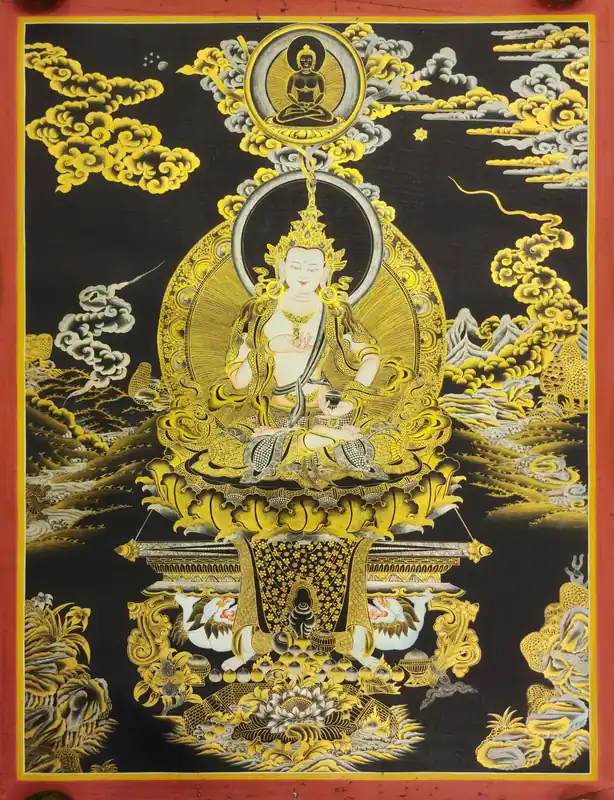 Peinture thangka de Vajrasattva sur toile de coton