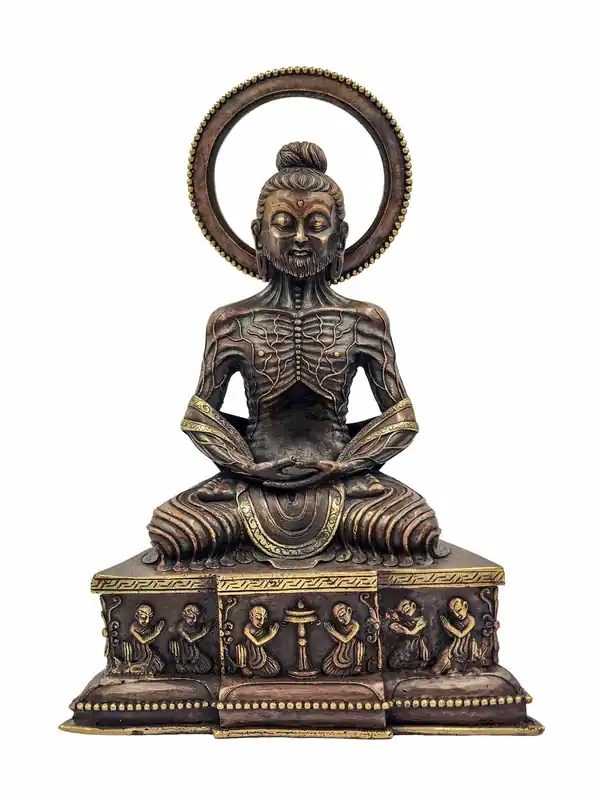 Statue de Bouddha en laiton pour la méditation – 32 cm, Héritage Vajrayana