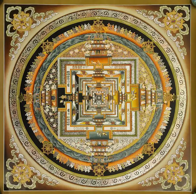 Thangka du Mandala Kalachakra sur toile de coton