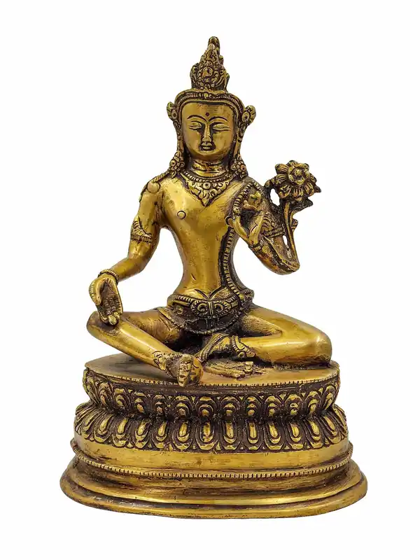 Statue de la Tara Verte avec finition brillante