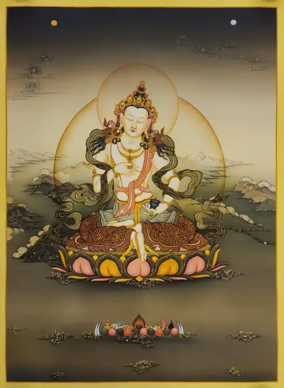 Thangka Vajrasattva fabriquée à la main sur toile de coton