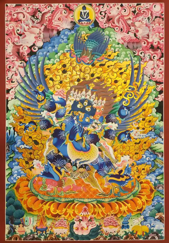 Peinture Thangka de Vajrakilaya sur toile de coton