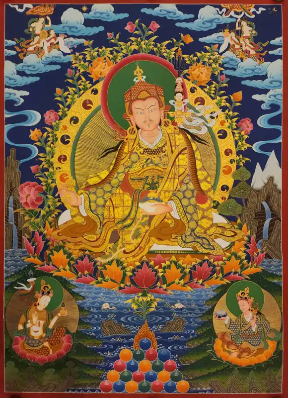 Thangka de Padmasambhava en toile de coton