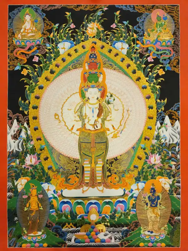 Thangka de l’Avalokiteshvara aux 1000 bras
