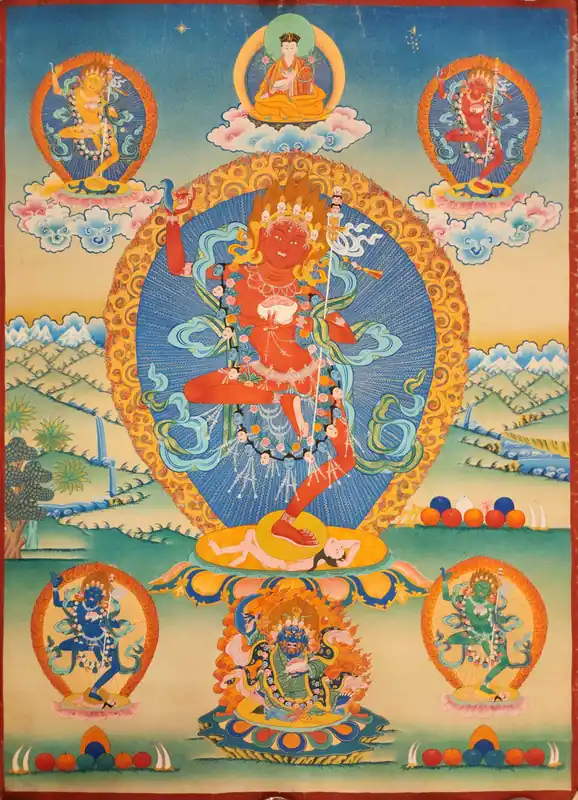 Thangka de Vajravarahi sur toile de coton