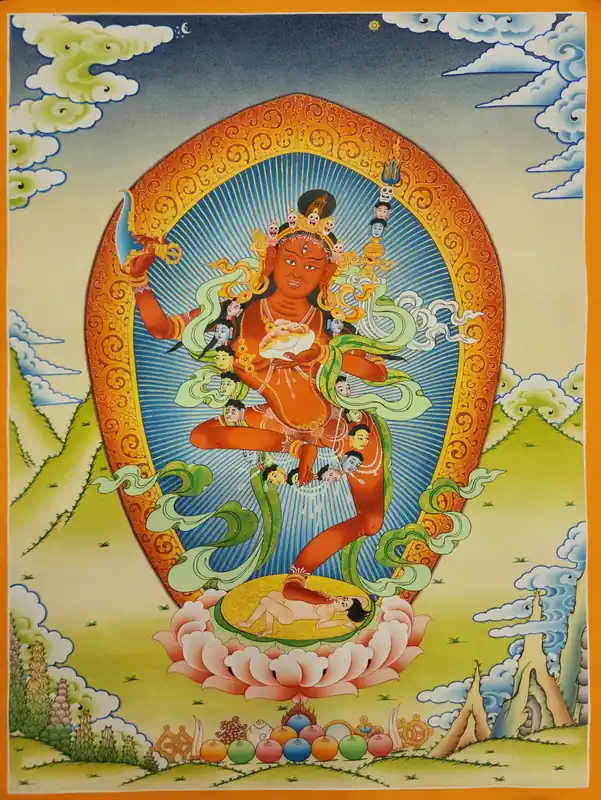 Thangka de Vajravarahi sur toile de coton
