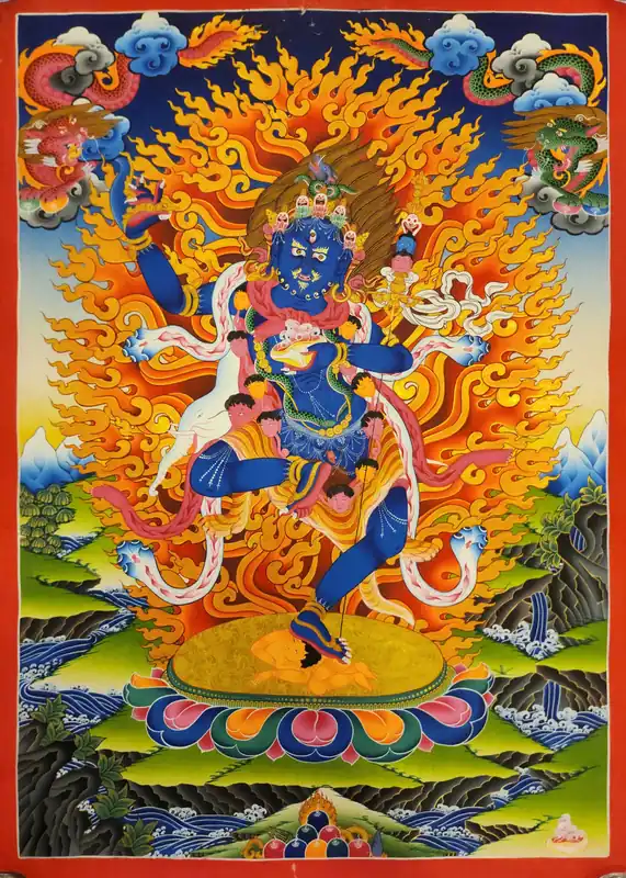 Thangka de Nairatmya Yogini – Toile de coton peinte à la main