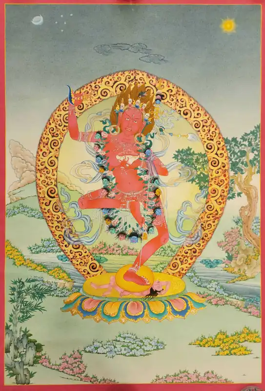 Thangka de Vajravarahi sur toile de coton