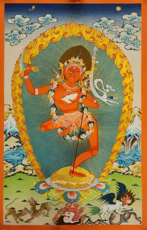 Thangka de Vajravarahi sur toile de coton