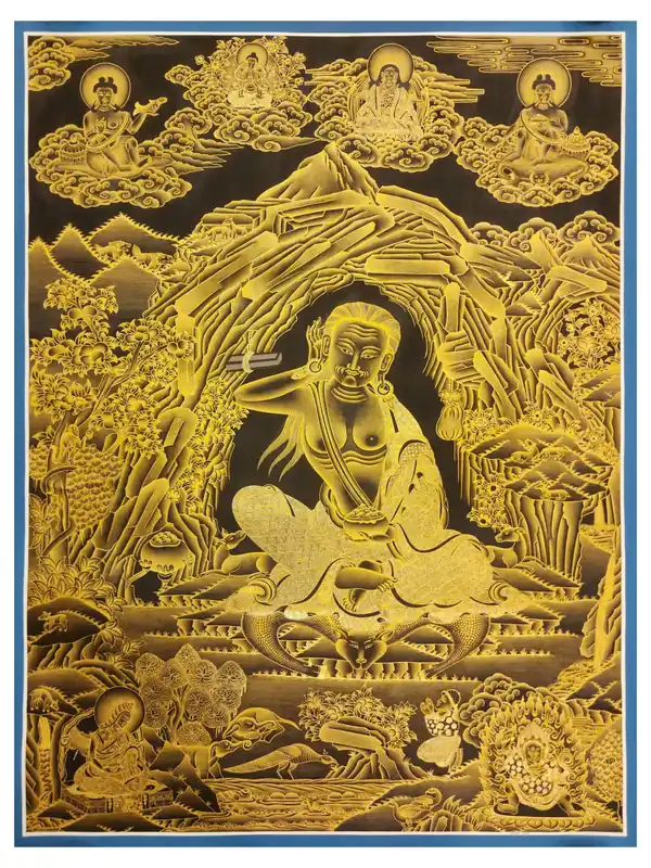 Thangka de Milarepa sur toile de coton