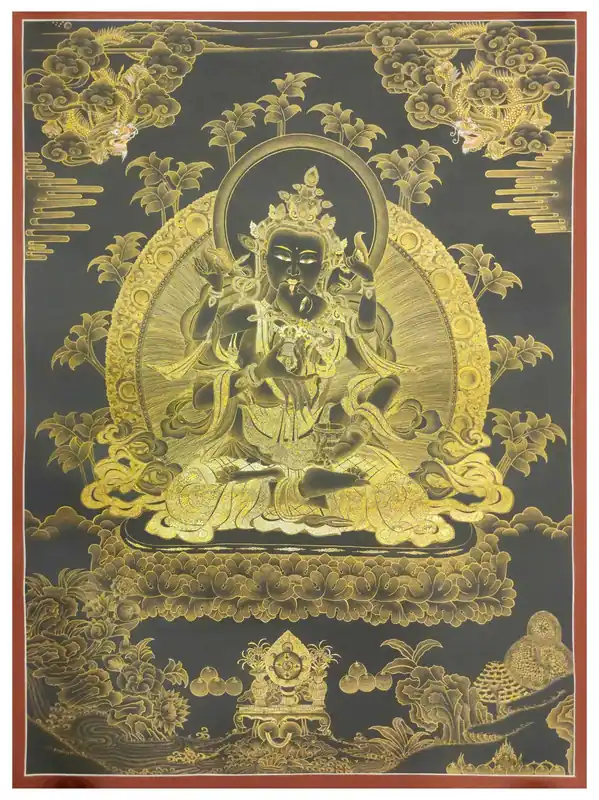 Thangka de la Shakti Vajrasattva sur toile de coton