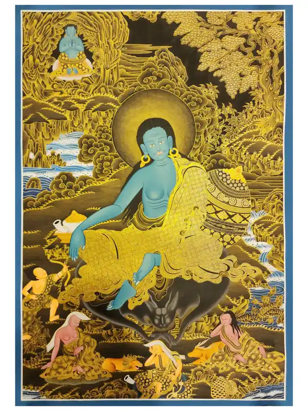 Thangka de Milarepa sur toile de coton