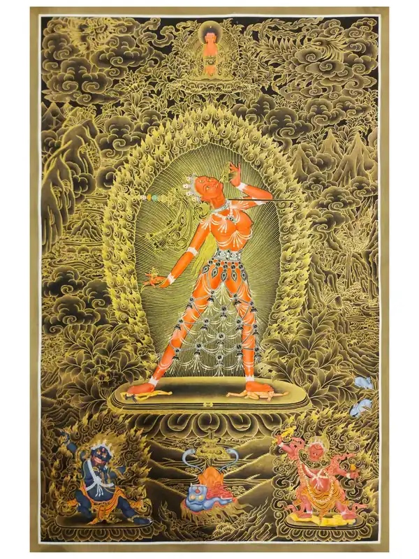 Thangka de Vajrayogini sur toile de coton