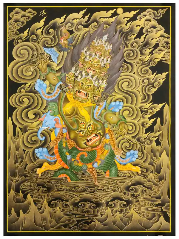 Thangka de Rahula sur toile de coton