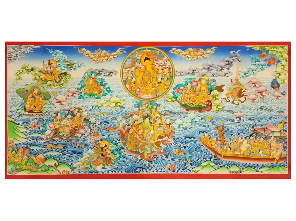 Thangka de Pani Buddha en toile de coton