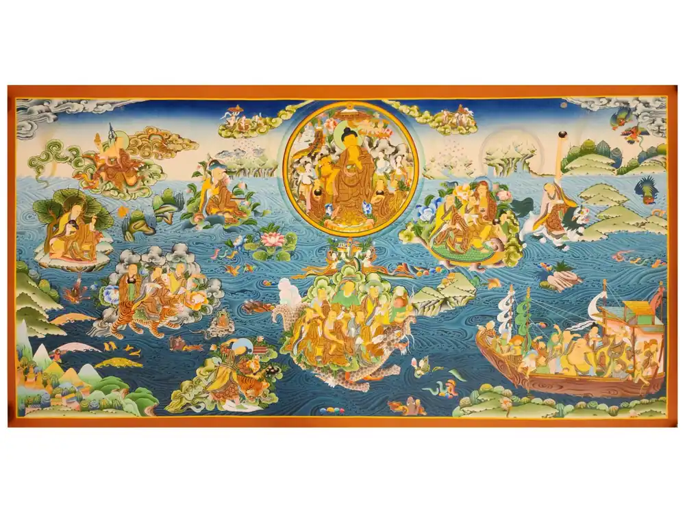 Thangka de Pani Buddha sur toile de coton