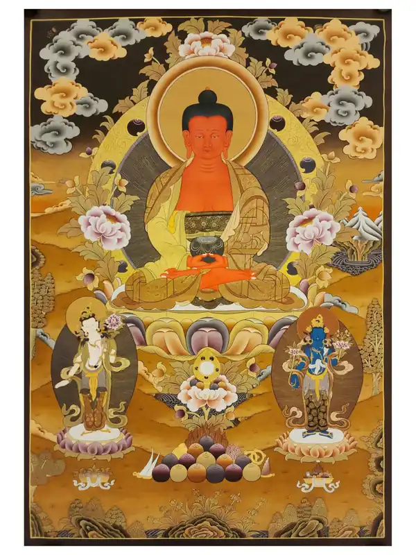 Thangka d’Amitabha Bouddha sur toile en coton