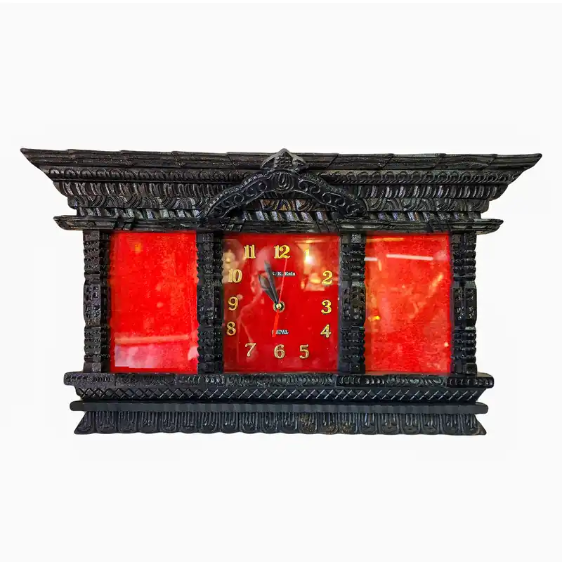 Horloge murale en bois Newari finition naturelle