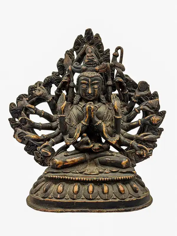Statue bouddhique en cuivre de Cundi – Hauteur de 15 cm