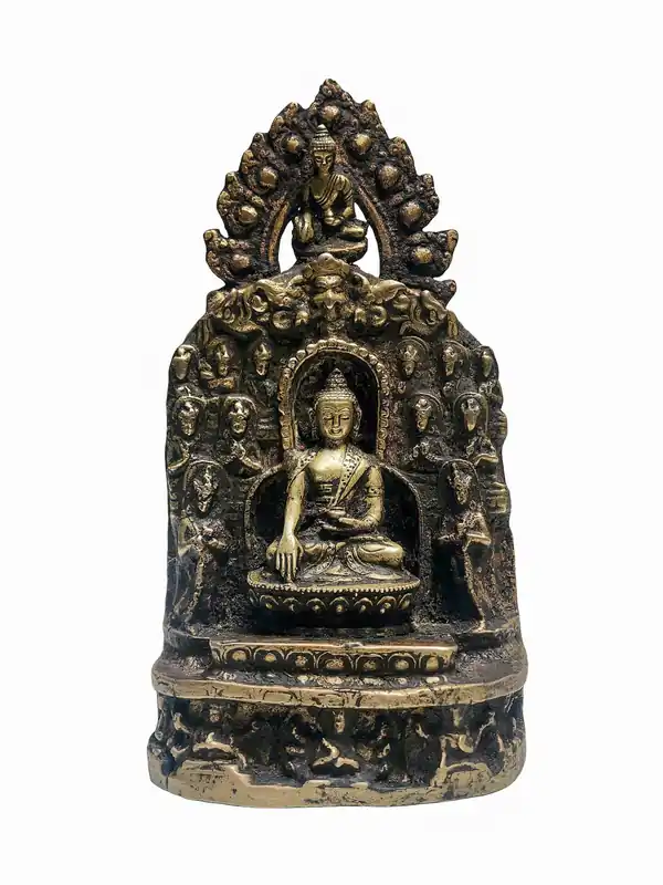 Statue distinctive de Shakyamuni Bouddha en cuivre, façonnée à la main