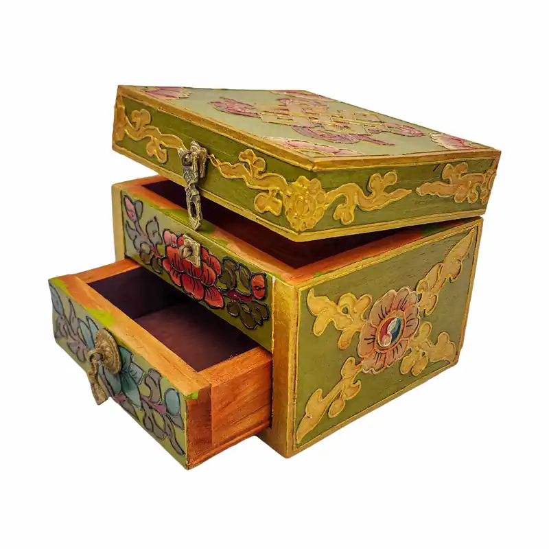Support de serviette en bois dans un vert serein