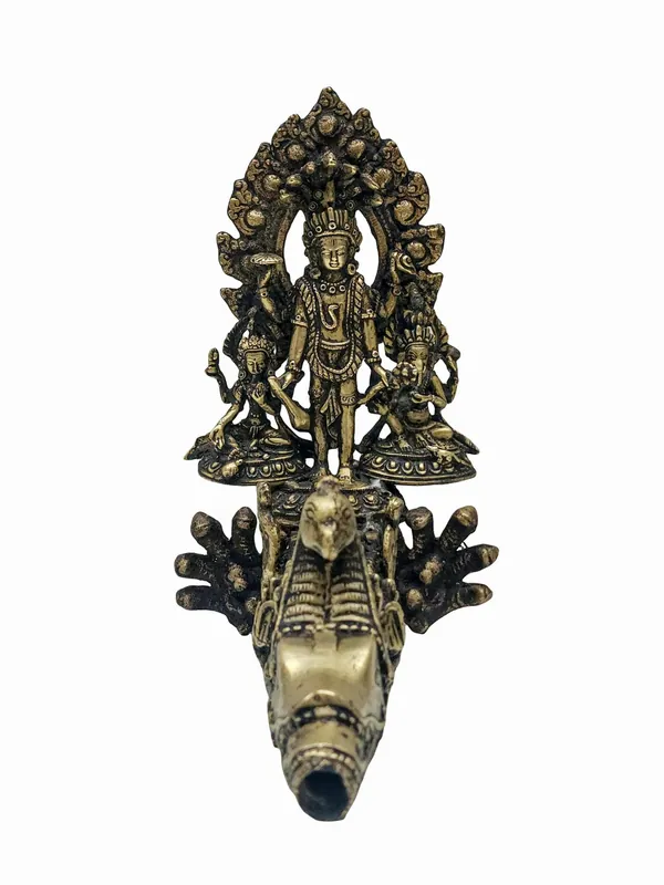 Robinet en cuivre Dhunge Dhara avec finition Vishnu