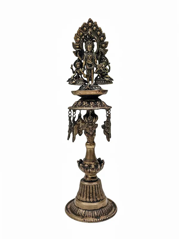 Statue de lampe à huile en cuivre Sukunda Panas