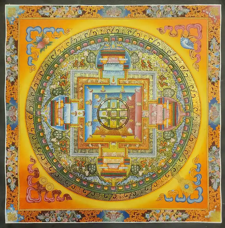 Thangka mandala des Neuf Planètes sur toile de coton