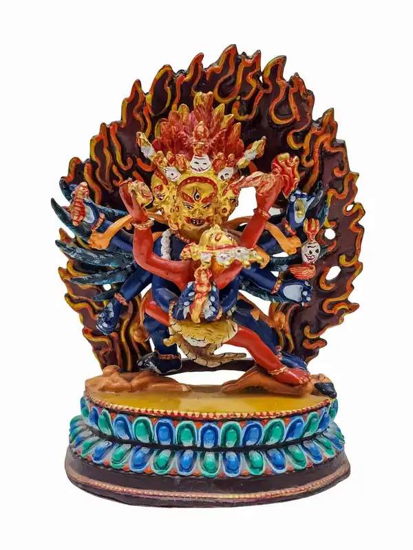 Statue en cuivre de Vajrakilaya, 14 cm, Fini protecteur