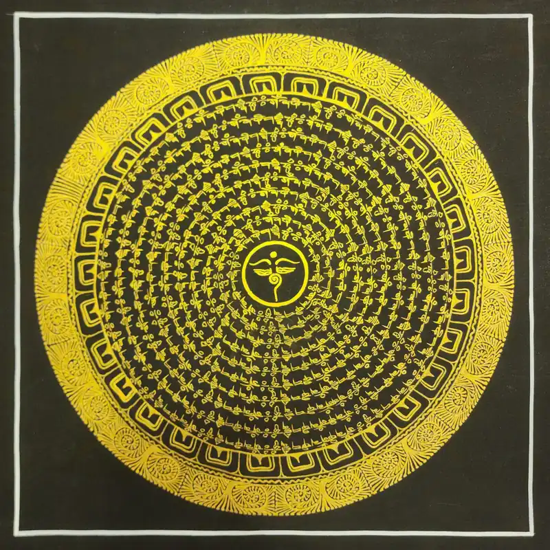 Thangka de Mandala de Mantra avec Oeil de Bouddha