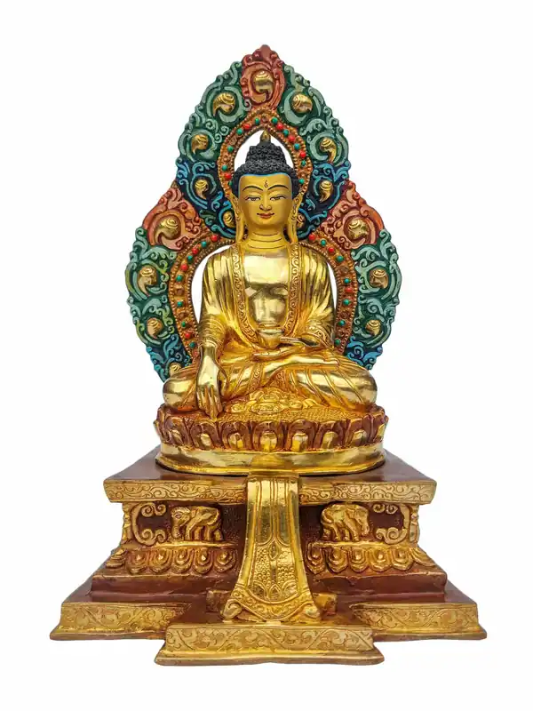 Statue en cuivre de Shakyamuni Buddha – Hauteur de 26 cm