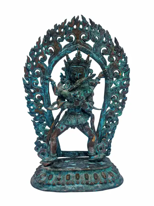 Statue en cuivre du Bouddha Chakrasamvara – Hauteur de 28 cm, Essence spirituelle profonde