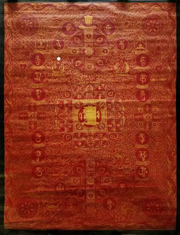 Thangka de Mandala de Mantra – Peinture sur toile de coton
