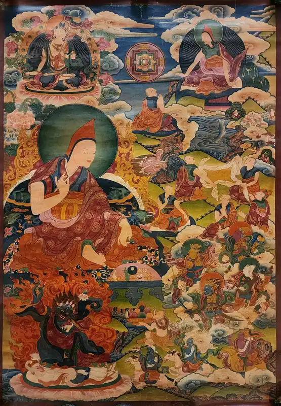 Thangka d’Atisha Dipankara – Œuvre en toile de coton