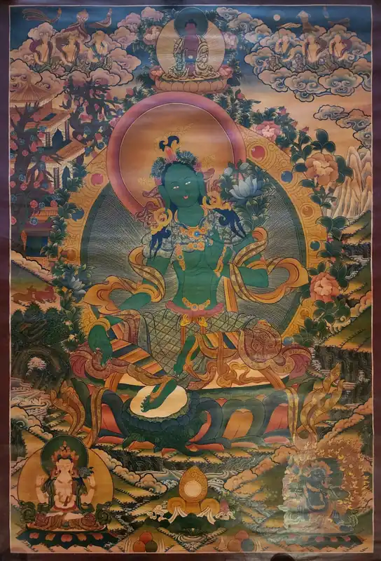 Thangka en toile de coton de Syama Tara