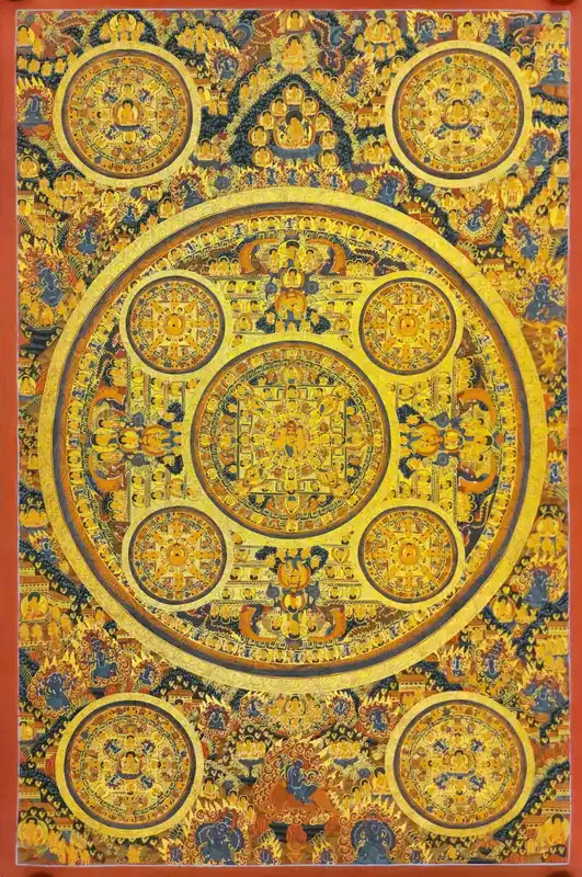 Dix Thangkas de Mandala sur toile de coton