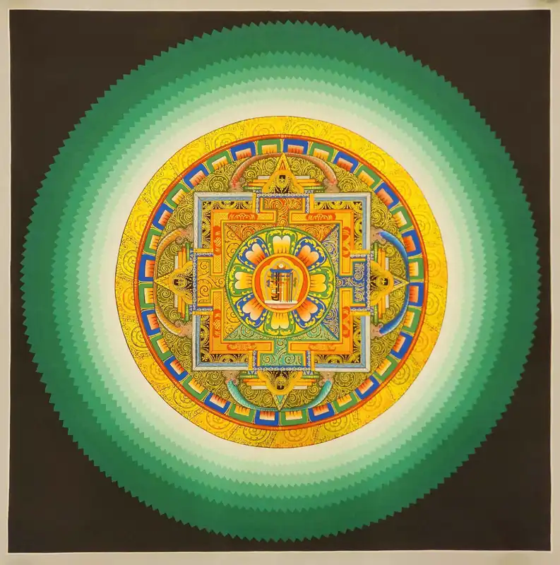 Thangka du Mandala de Kalachakra sur toile de coton
